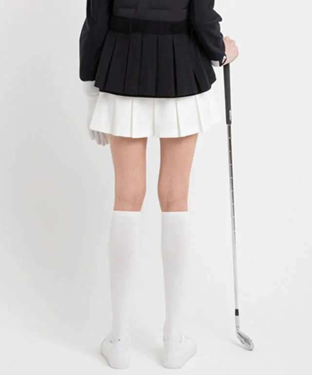 [Warehouse Sale]  AVEN Long-Selling Pleated Skirt - White