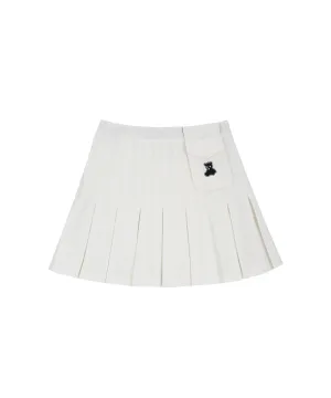 [Warehouse Sale]  AVEN Long-Selling Pleated Skirt - White
