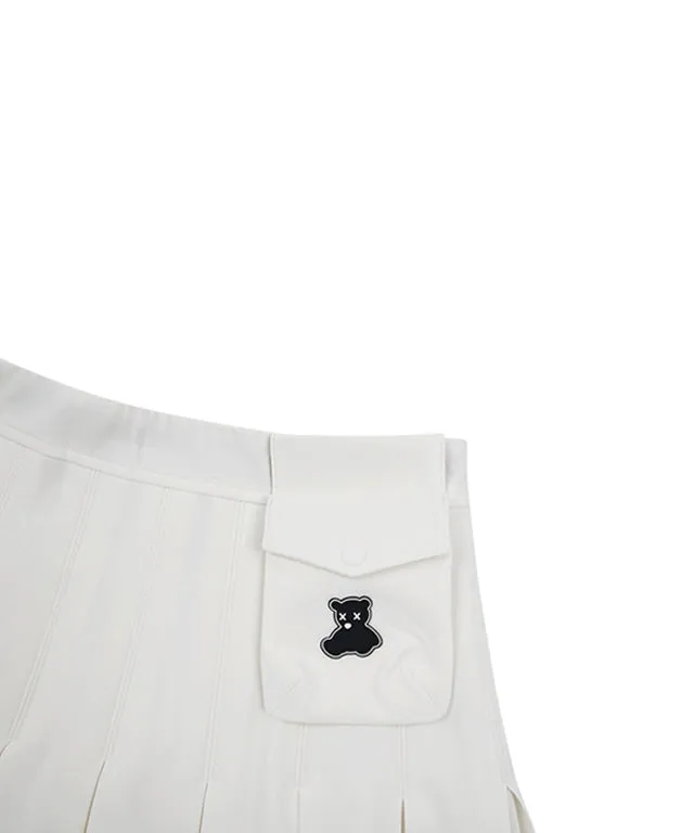 [Warehouse Sale]  AVEN Long-Selling Pleated Skirt - White