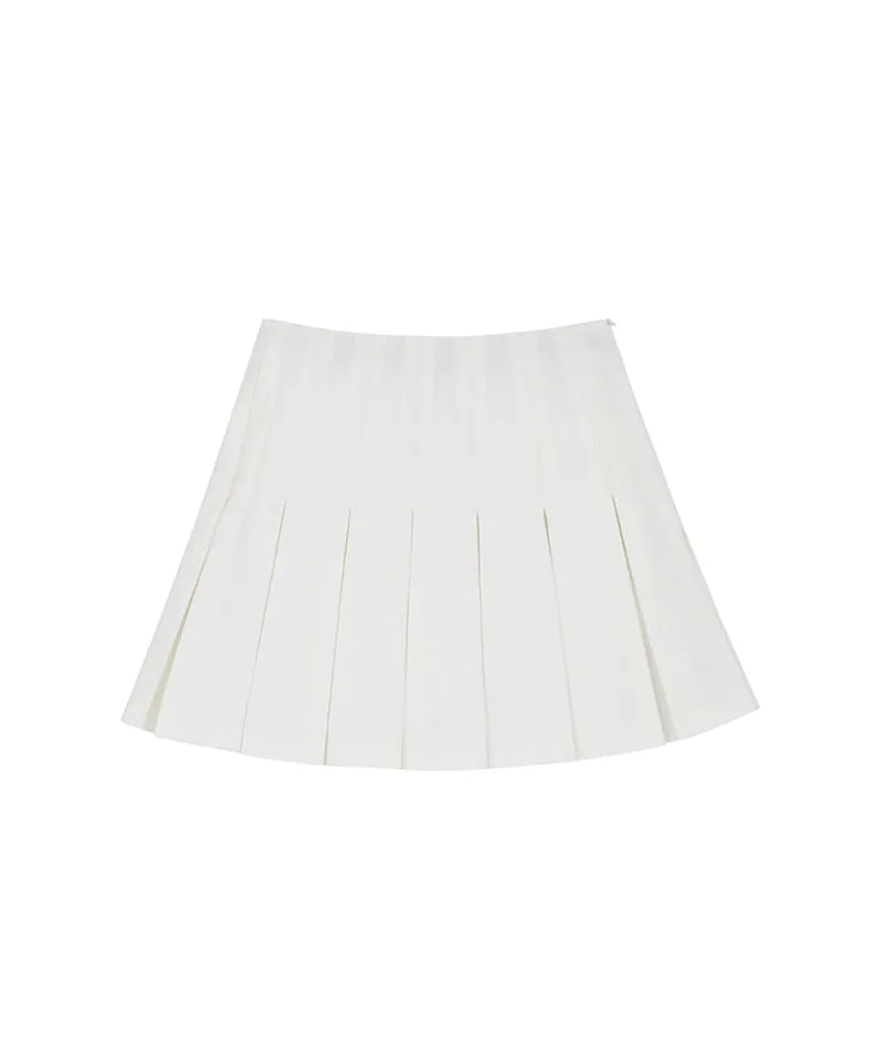 [Warehouse Sale]  AVEN Long-Selling Pleated Skirt - White
