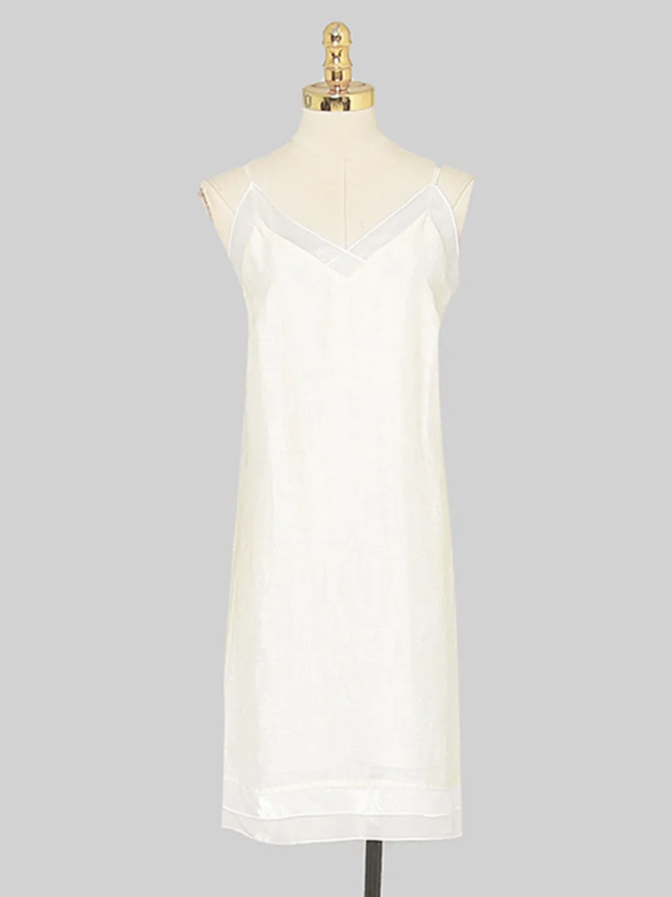 White Lapel Trench 1950S Vintage Organza Dress