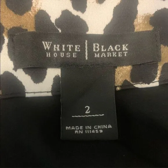 White House Black Market A-line Leopard Skirt