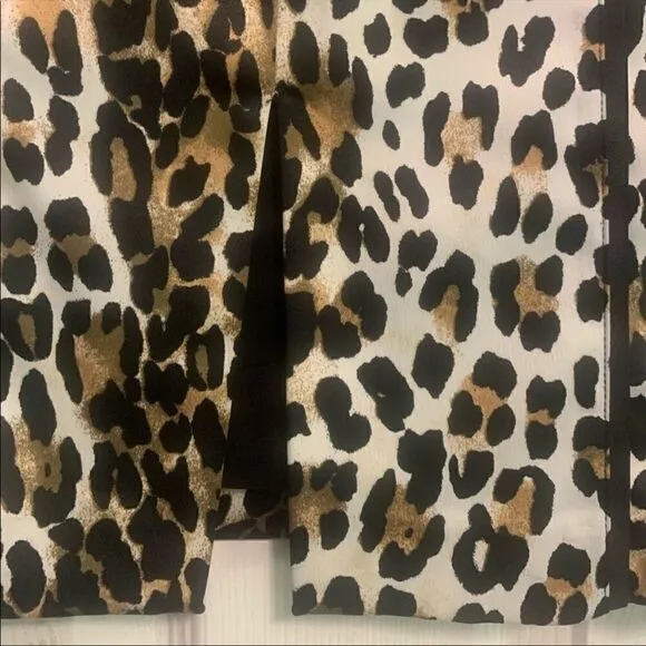 White House Black Market A-line Leopard Skirt