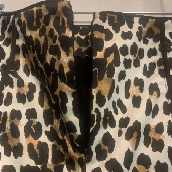 White House Black Market A-line Leopard Skirt