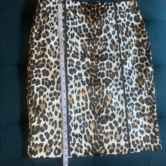 White House Black Market A-line Leopard Skirt