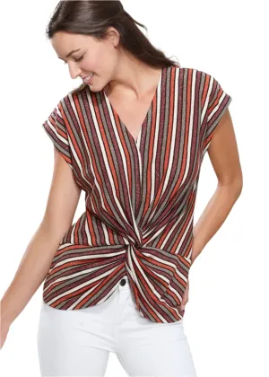 Women's Twist Front Sleeveless Knit Top In Multi