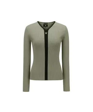 Women's V Neck Pullover - Khaki