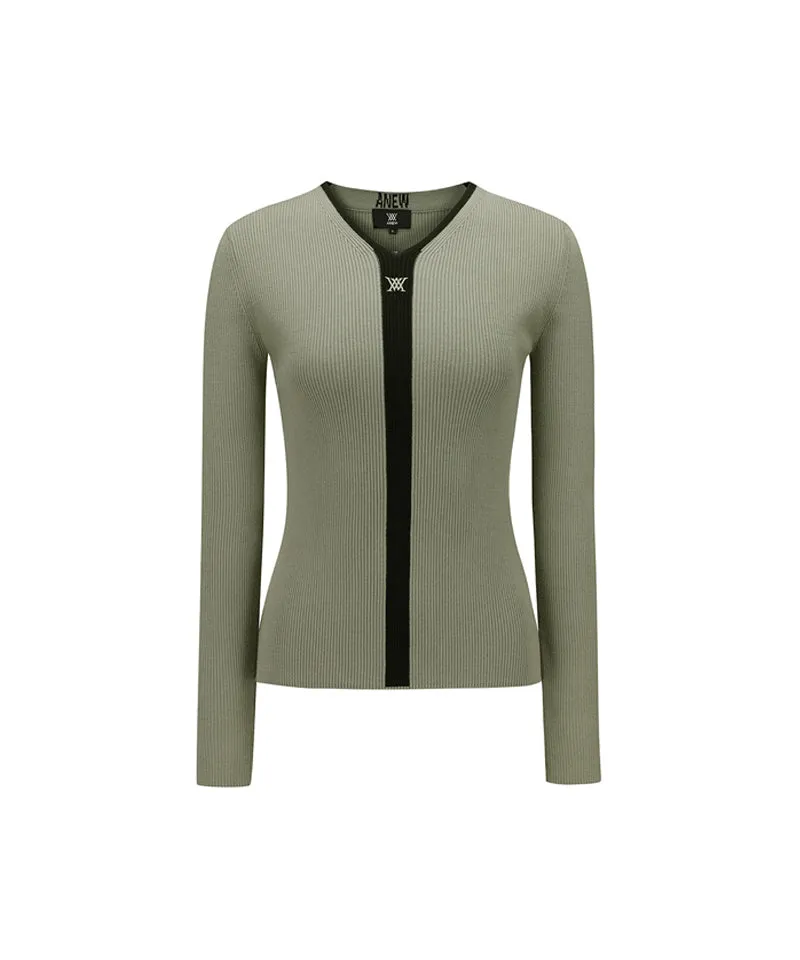 Women's V Neck Pullover - Khaki