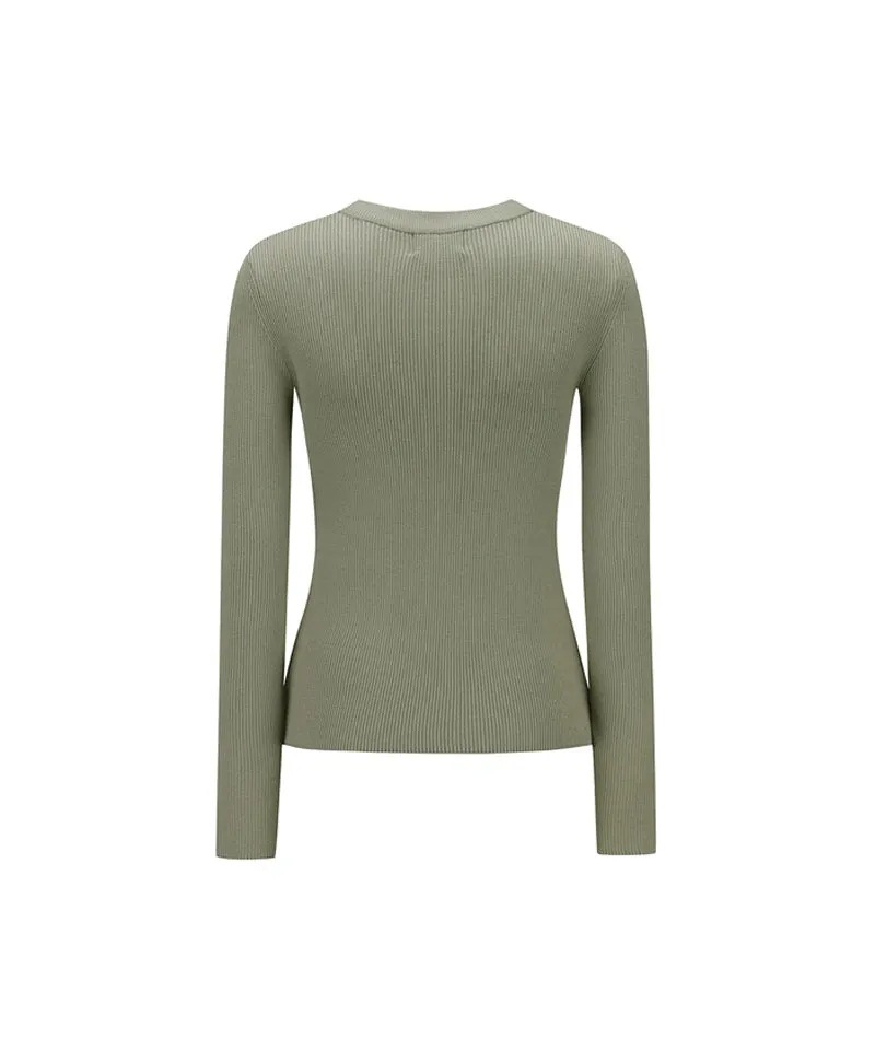 Women's V Neck Pullover - Khaki
