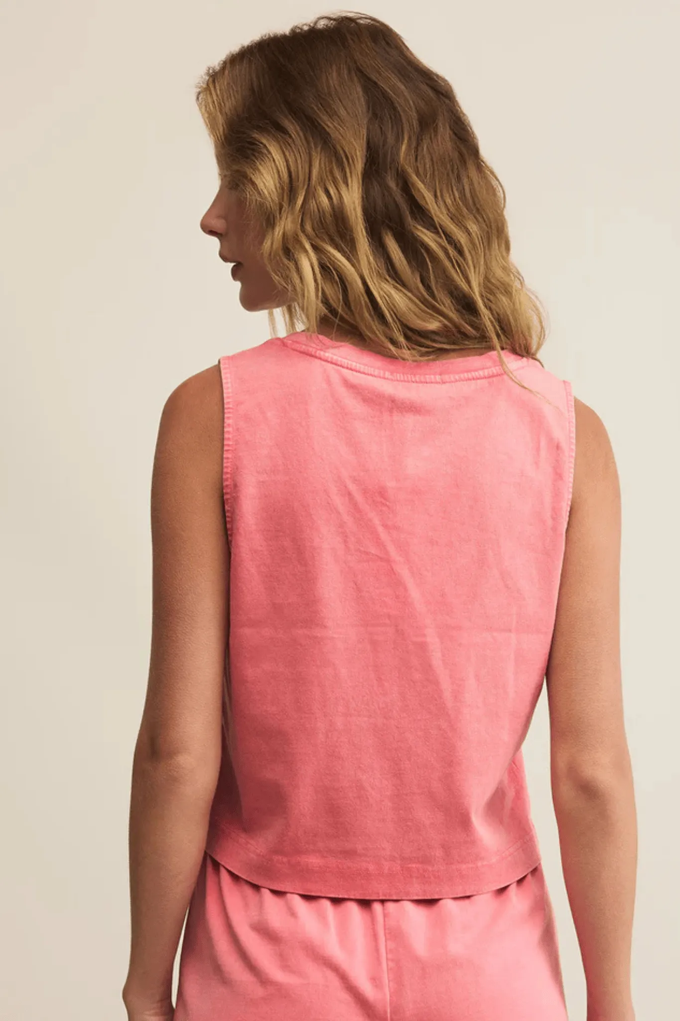 Z Supply: Sloane V-Neck Top in Sunset Pink