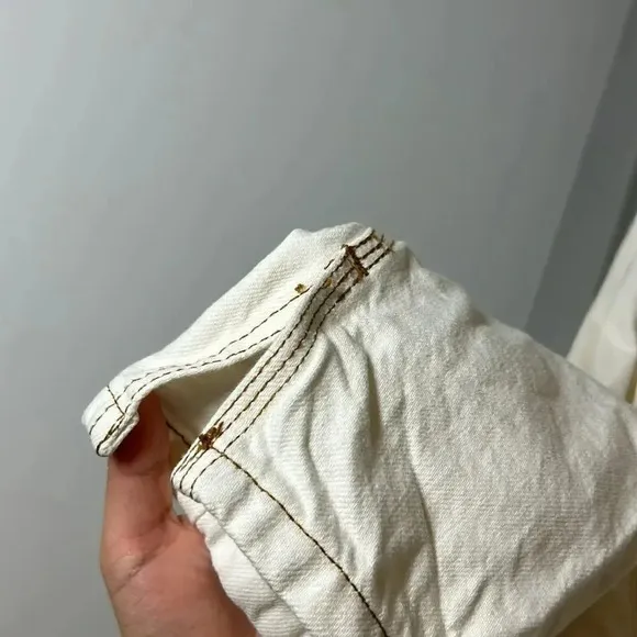 Zara cream denim jacket with rose gold buttons