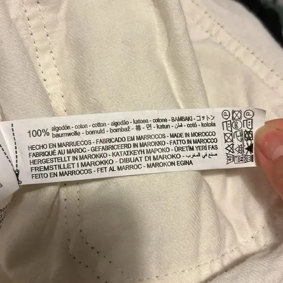 Zara cream denim jacket with rose gold buttons