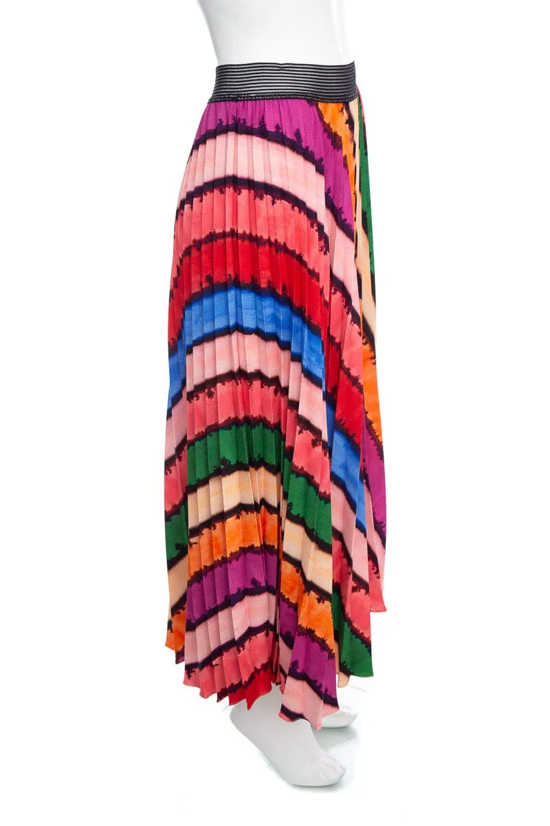 Zeus   Aione Multicolor Pleated Skirt SZ OS