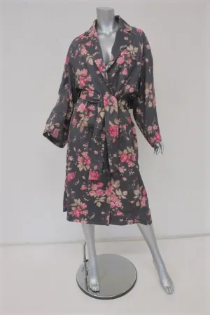 Zimmermann Fleeting Slouch Trench Coat Gray Floral Print Size 0 Oversize Jacket